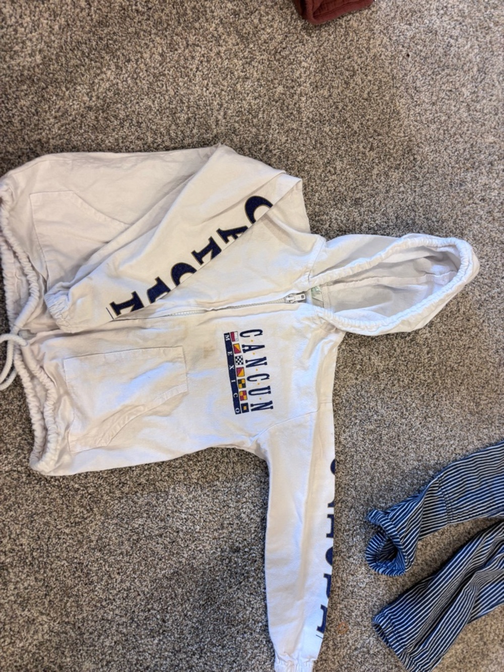 Kids White 'Cancun' Hooded One-Piece sweatshirt